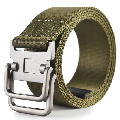 Men's Military Training Belt With Double Buckle Canvas GO Buy