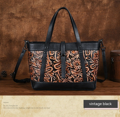 First Layer Cowhide Skeleton-skin Hand Carved Bag GO Buy