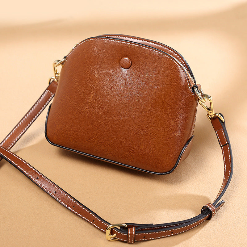 Niche Female Leather One-shoulder Crossbody Bag GO Buy