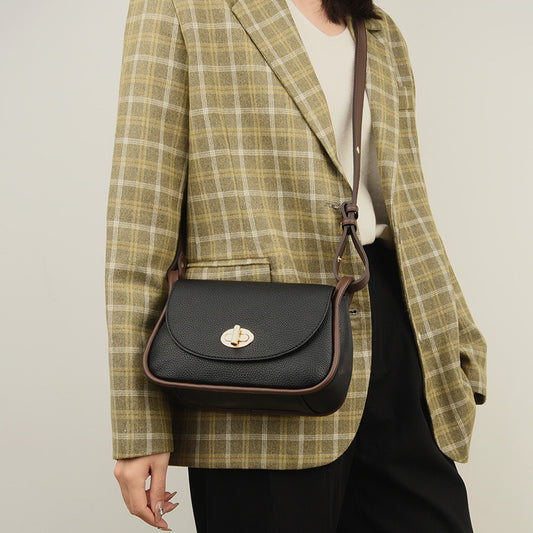 Crossbody Half Round Lock One Shoulder Flap Women's Bag GO Buy
