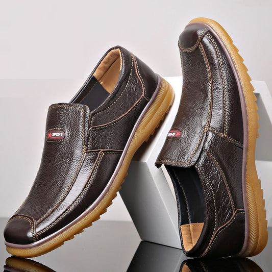 Leather Shoes Men's Autumn Men's Business Casual Leather Shoes Tendon Bottom Korean Men's Shoes GO Buy