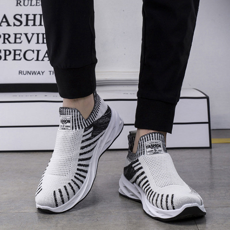 Sock Mesh Shoes Men Stripe Sneakers Lightweight Breathable Flat Shoes GO Buy