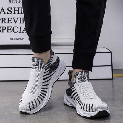 Sock Mesh Shoes Men Stripe Sneakers Lightweight Breathable Flat Shoes GO Buy