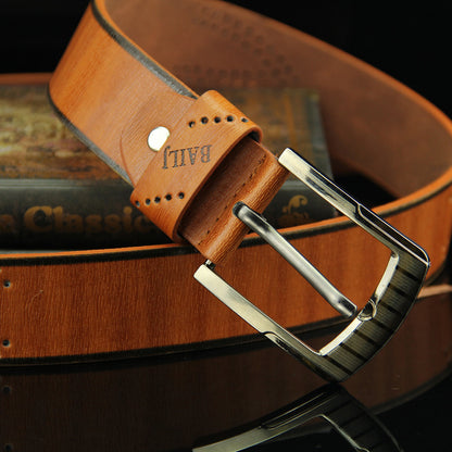Pin buckle belt men's belt retro hollow casual belt GO Buy