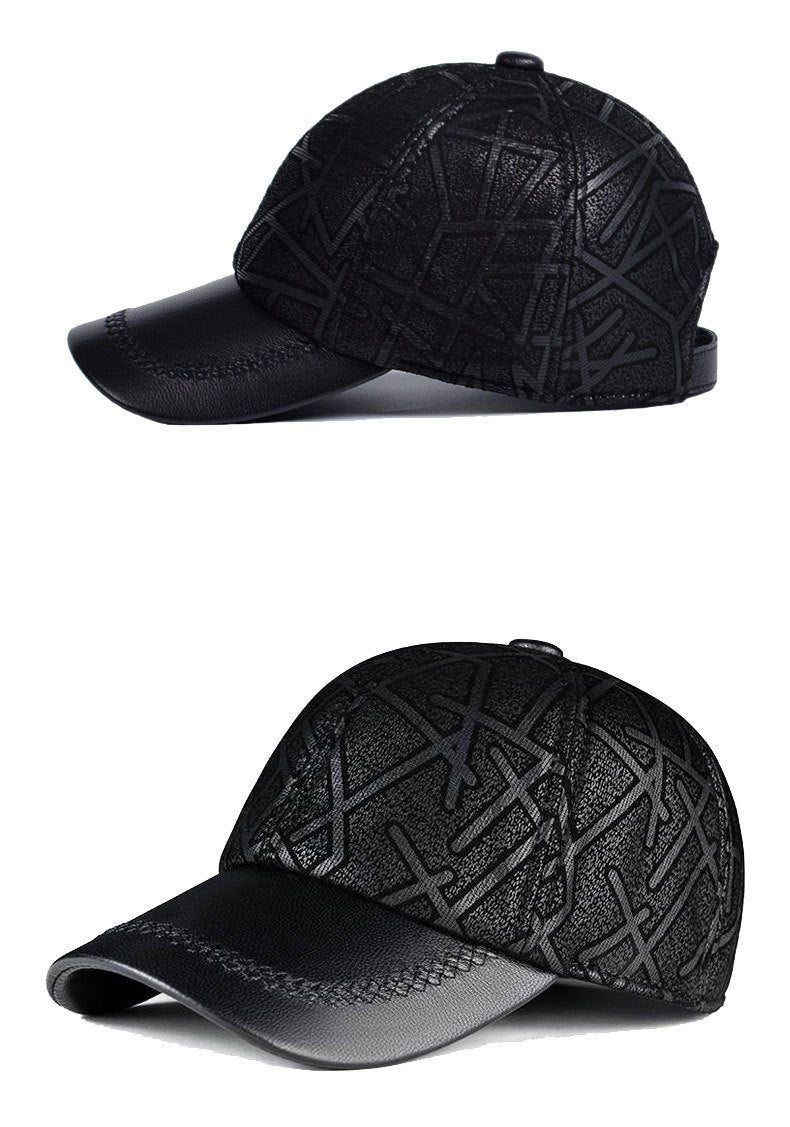Leather Hat Fallwinter Baseball Cap Unisex Casual Sheepskin Peaked Cap Thin Outdoor Youth Gobuy Fashion