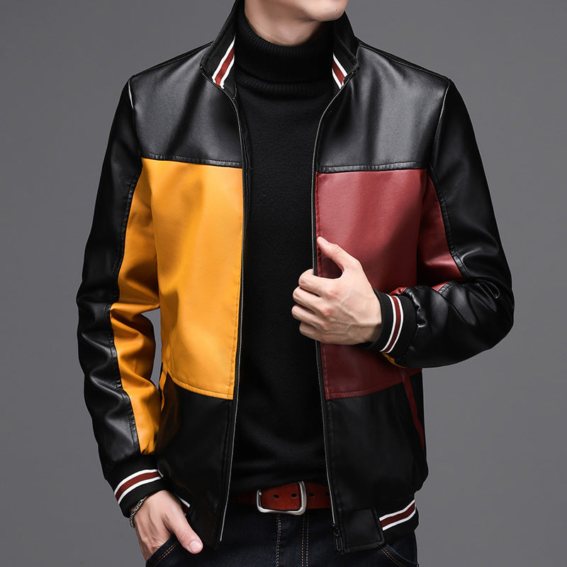 Leather men's casual jacket GO Buy