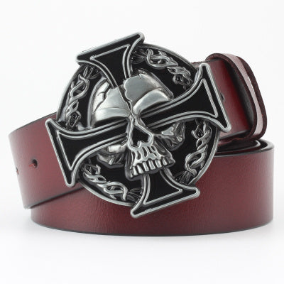 Ghost Head Series Big Strap Casual Taro Decorative Belt Leather GO Buy