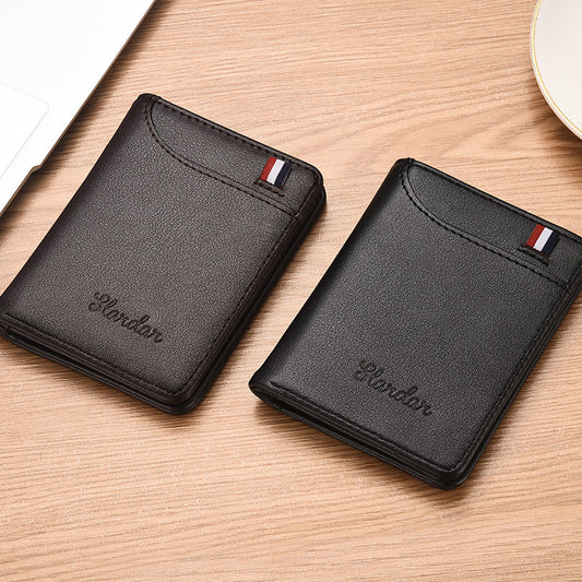 Ultra-thin Men's Vertical Mini Wallet Driver's License Bag GO Buy