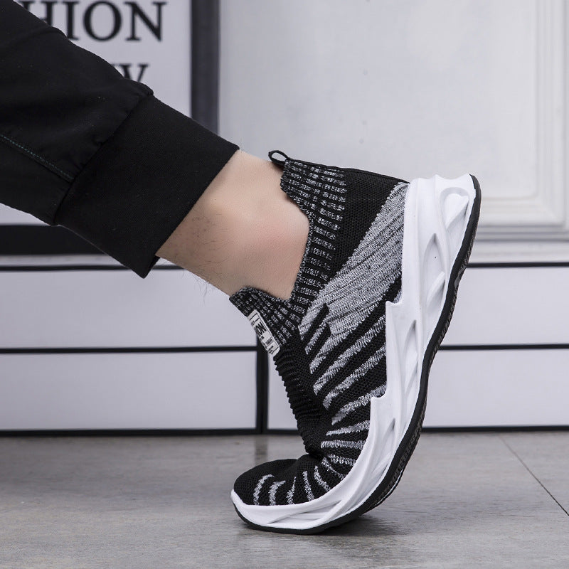 Sock Mesh Shoes Men Stripe Sneakers Lightweight Breathable Flat Shoes GO Buy
