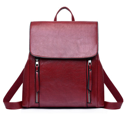 New Women's Bag Fashion Oil Wax Backpack GO Buy