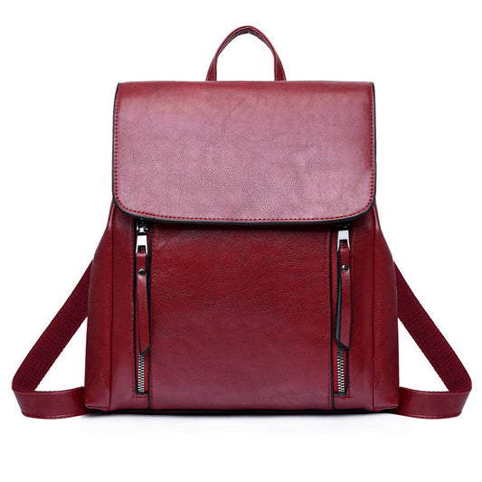 New Women's Bag Fashion Oil Wax Backpack GO Buy