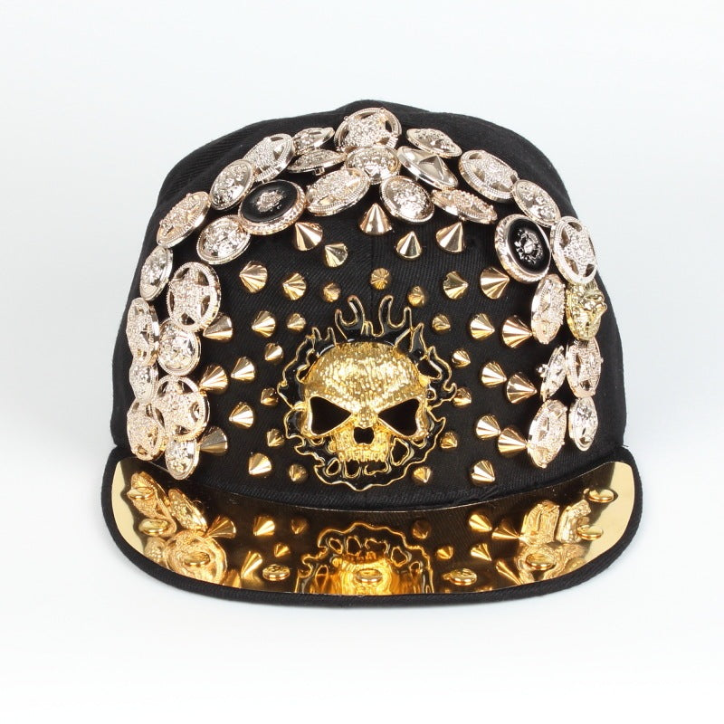 Men Women Skull Leopard Head Rivet Baseball Cap Gobuy Fashion