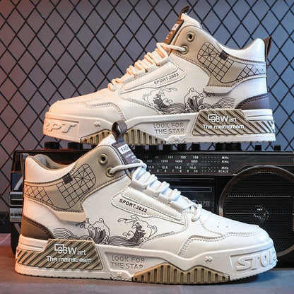 Men's Shoes Increased Easy Wear Borad Shoe Summer Casual Sports High-top Trendy Shoes Gobuy Fashion