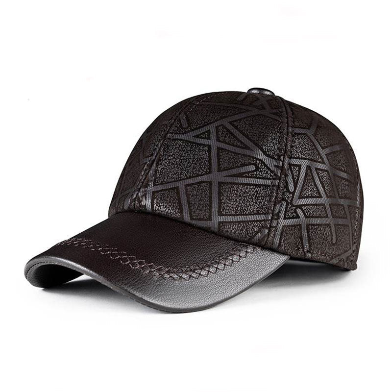 Leather Hat Fallwinter Baseball Cap Unisex Casual Sheepskin Peaked Cap Thin Outdoor Youth Gobuy Fashion