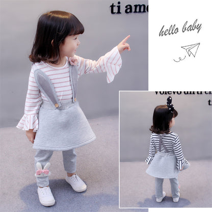 Korean three-piece cotton suit for infants and children GO buy