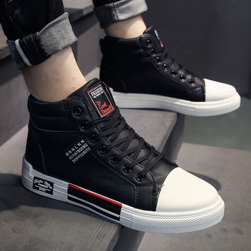 White Men Casual  Tennis Comfortable Lace-up Leather Casua Walking Shoes GO Buy