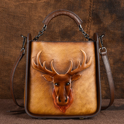 Hand Rubbed Color Embossed Ladies Handbag GO Buy