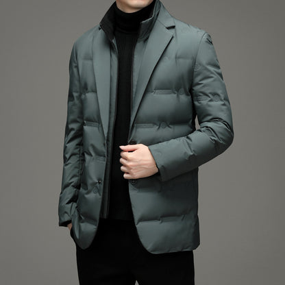 Down Suit Men's Fake Two Pieces Business Casual Jacket GO buy