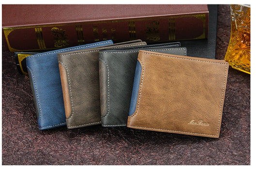 New Men's Wallets Short Leisure Splicing GO Buy