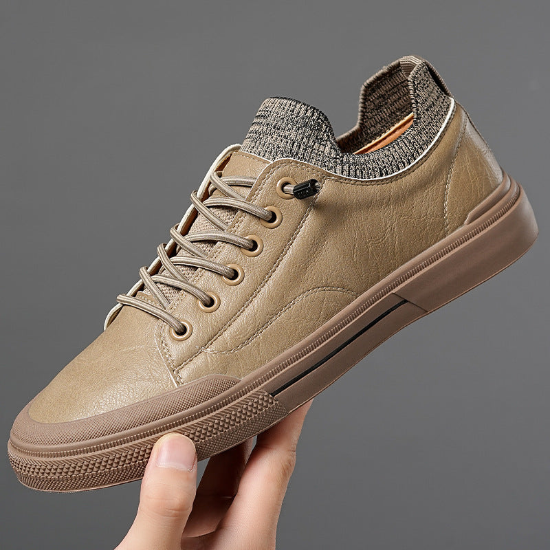 Men's Casual Leather Soft Sole Breathable Bean Shoes GO Buy