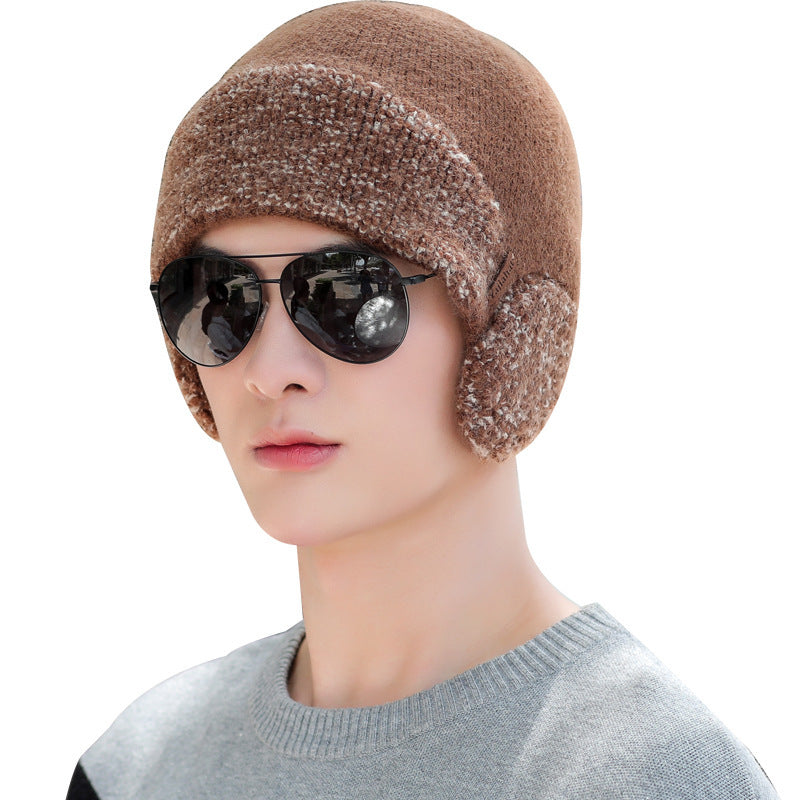 Hat Men's Winter Warm Woolen Hat Thick Knitted Hat GO buy