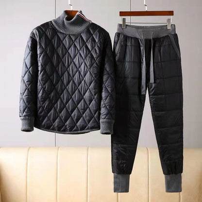 Men's Fashion Thickened Thermal Turtleneck Cotton Suit GO Buy