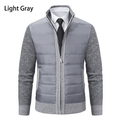 Stand Collar Fleece-lined Thickened Men's Coat GO buy