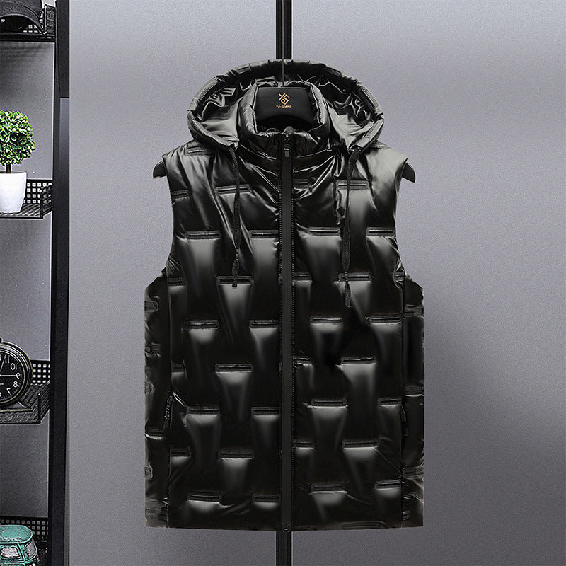 Men's Glossy Down Cotton Thermal Vest GO buy
