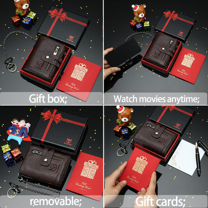 Leather Mobile Phone Holder Wallet Multi-function Anti-theft Chain GO Buy