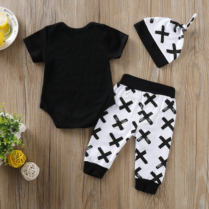 Children's short-sleeved three-piece suit GO buy