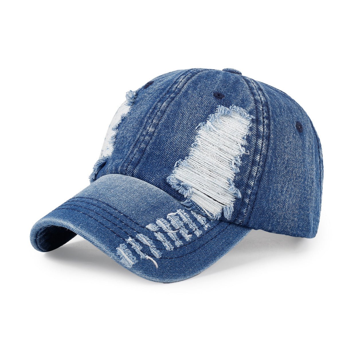 All - match Ripped Denim Baseball Cap Summer Sun Protection - Gobuy Fashion