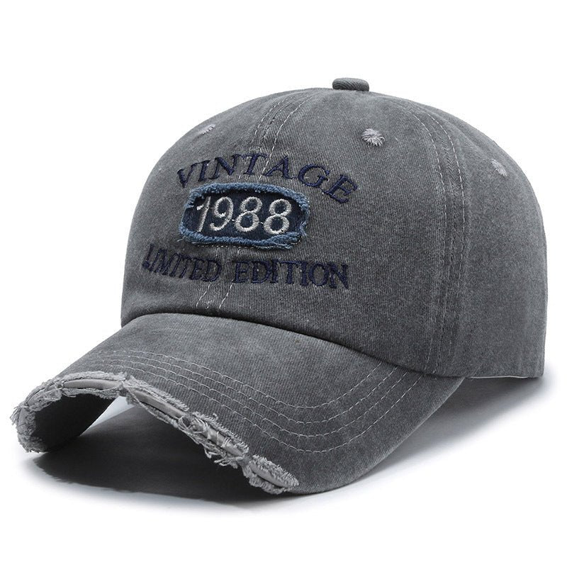 American Retro Soft Top Make Old Ripped Letter Embroidered Baseball Cap - Gobuy Fashion