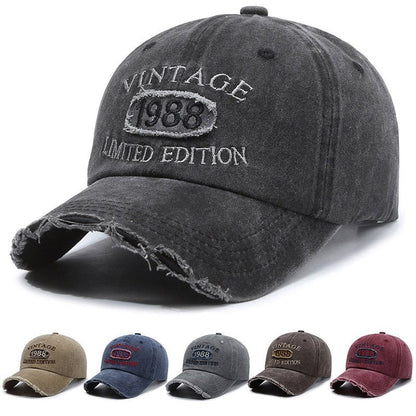 American Retro Soft Top Make Old Ripped Letter Embroidered Baseball Cap - Gobuy Fashion