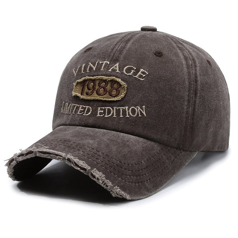 American Retro Soft Top Make Old Ripped Letter Embroidered Baseball Cap - Gobuy Fashion