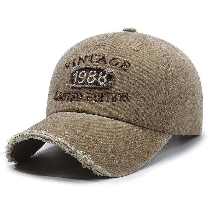 American Retro Soft Top Make Old Ripped Letter Embroidered Baseball Cap - Gobuy Fashion
