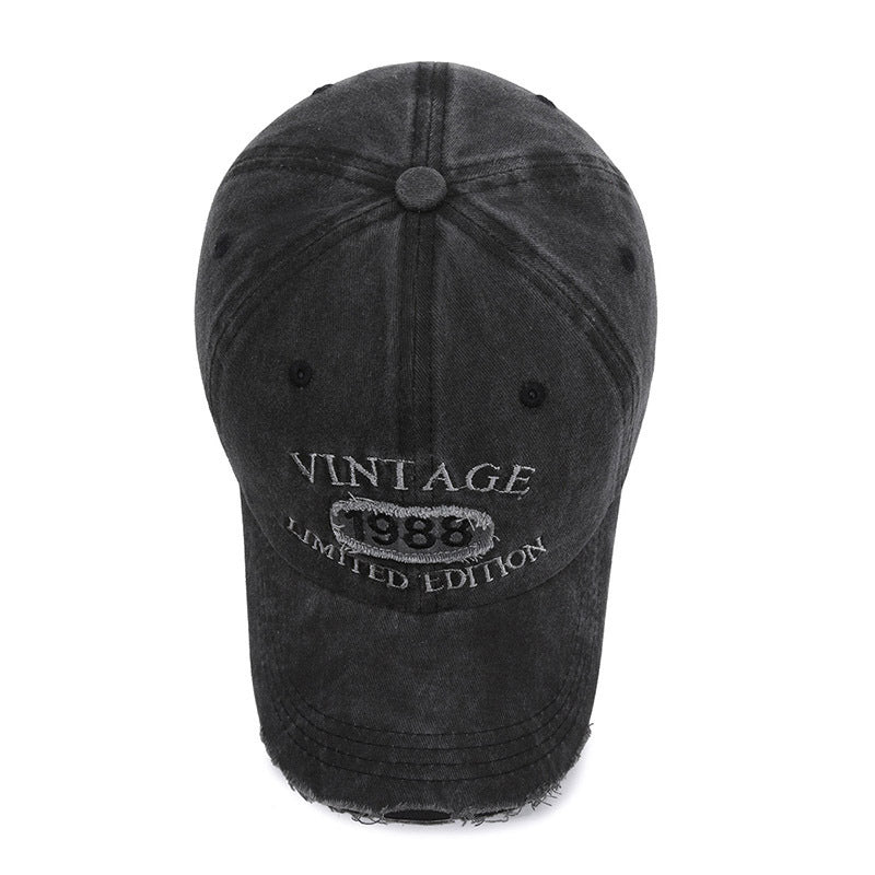 American Retro Soft Top Make Old Ripped Letter Embroidered Baseball Cap - Gobuy Fashion