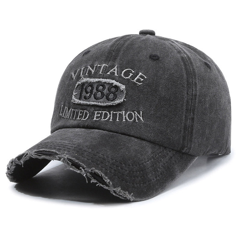 American Retro Soft Top Make Old Ripped Letter Embroidered Baseball Cap - Gobuy Fashion