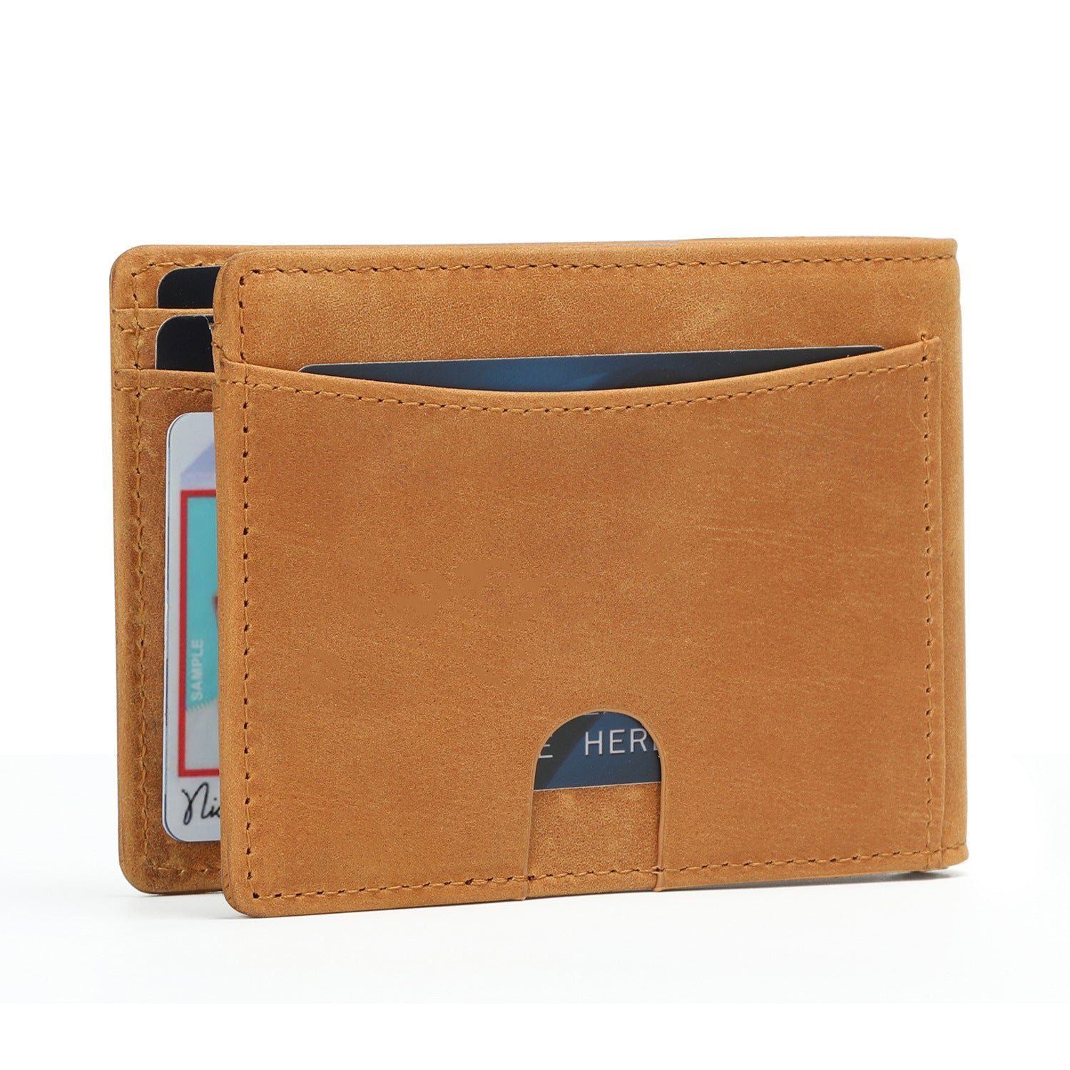 Anti - theft Brush Genuine Leather Men's Wallet - Go Buy