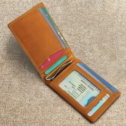 Anti - theft Brush Genuine Leather Men's Wallet - Go Buy