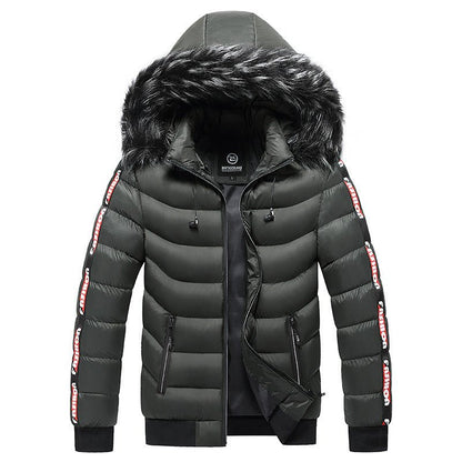 Autumn and winter men's Korean style hooded padded coat - Go Buy