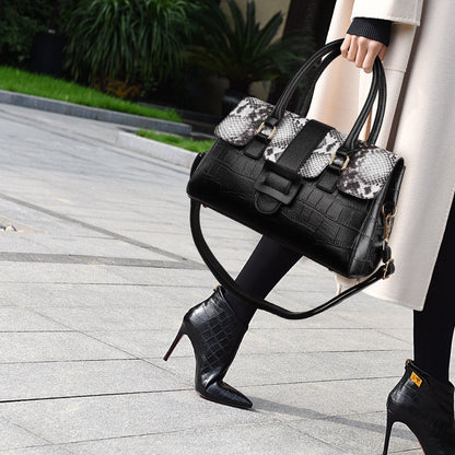 Business Commuter All-match Stone Pattern One-shoulder Handbag GO Buy