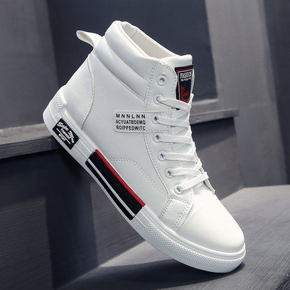 White Men Casual  Tennis Comfortable Lace-up Leather Casua Walking Shoes GO Buy