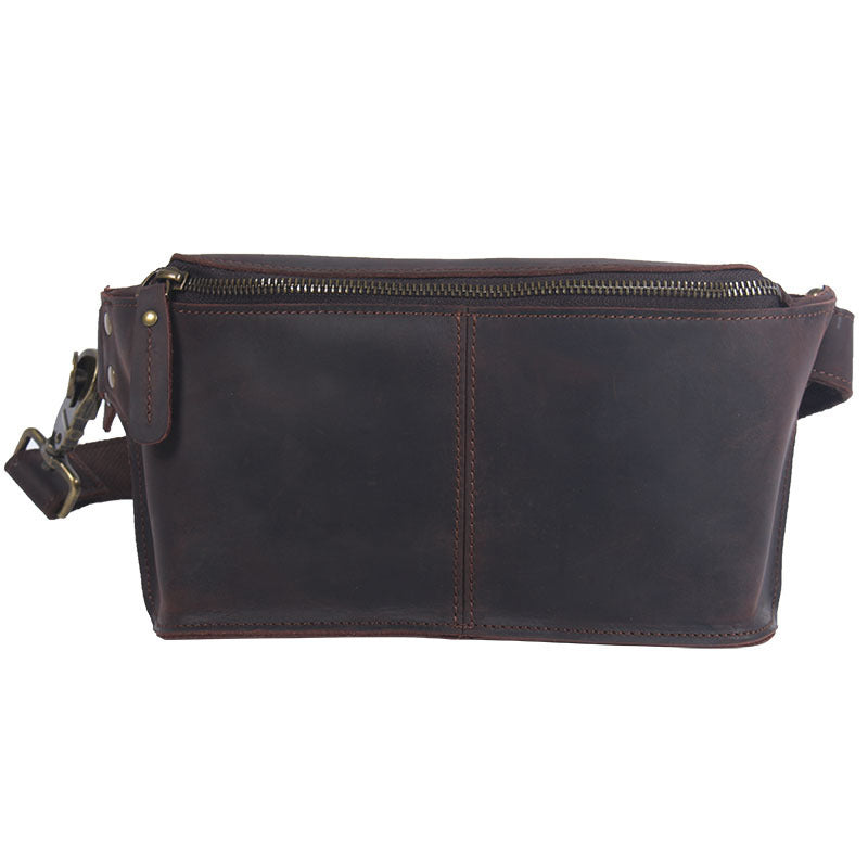 Men's Multifunctional Large-capacity Leather Chest Bag Retro Cross-body GO Buy
