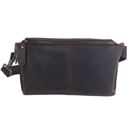 Men's Multifunctional Large-capacity Leather Chest Bag Retro Cross-body GO Buy