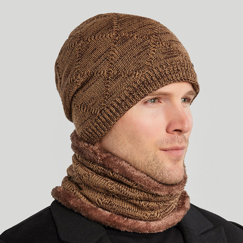 Biking Men's Two-piece Woolen Hat With Head And Ear Protection GO Buy