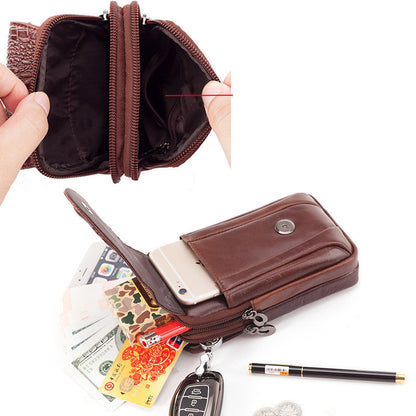 Leather Men's Mobile Phone Pockets Vertical Multi-function GO Buy
