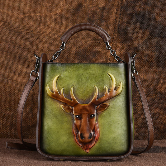 Hand Rubbed Color Embossed Ladies Handbag GO Buy