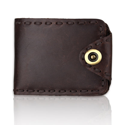 Vintage Men's Long Oily Leather First Layer Cowhide Wallet GO Buy