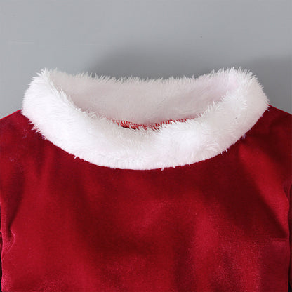 Winter Christmas Long-sleeved Shirt Bell Bottoms Hat Three-piece Children's Clothing GO buy