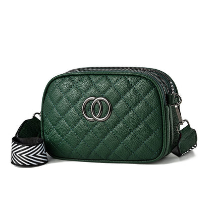Fashion Shoulder Bag With Three Zippers Wide Shoulder Strap Small Square Bag Women GO Buy
